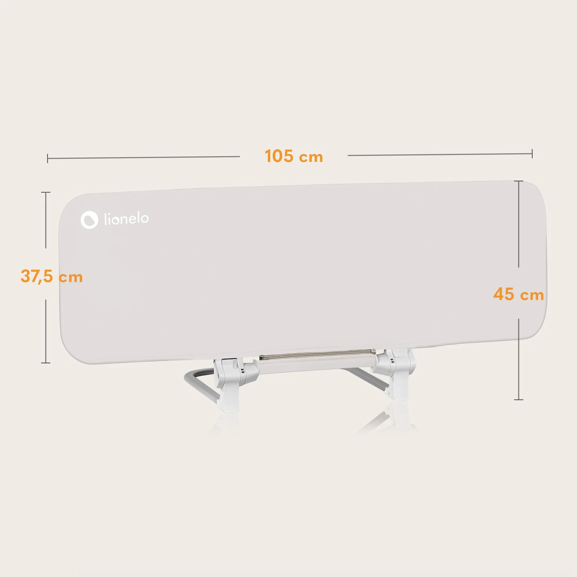LIONELO Lora Przenośna Barierka do Łóżka dla Dzieci, Regulacja Pochylenia 180 stopni, Składana Barierka do Łózka, 45 cm – 105 cm, Blokada StandSafe, Zabezpiecza przed wypadnięciem