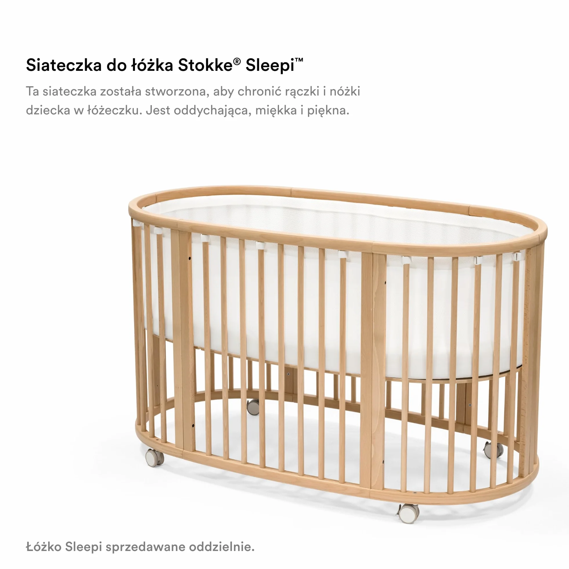 Stokke Sleepi Siatka V3, Biała - Oddychająca siatka 3D dla bezpiecznego snu - kompatybilna z łóżeczkiem Stokke Sleepi - Można prać w pralce