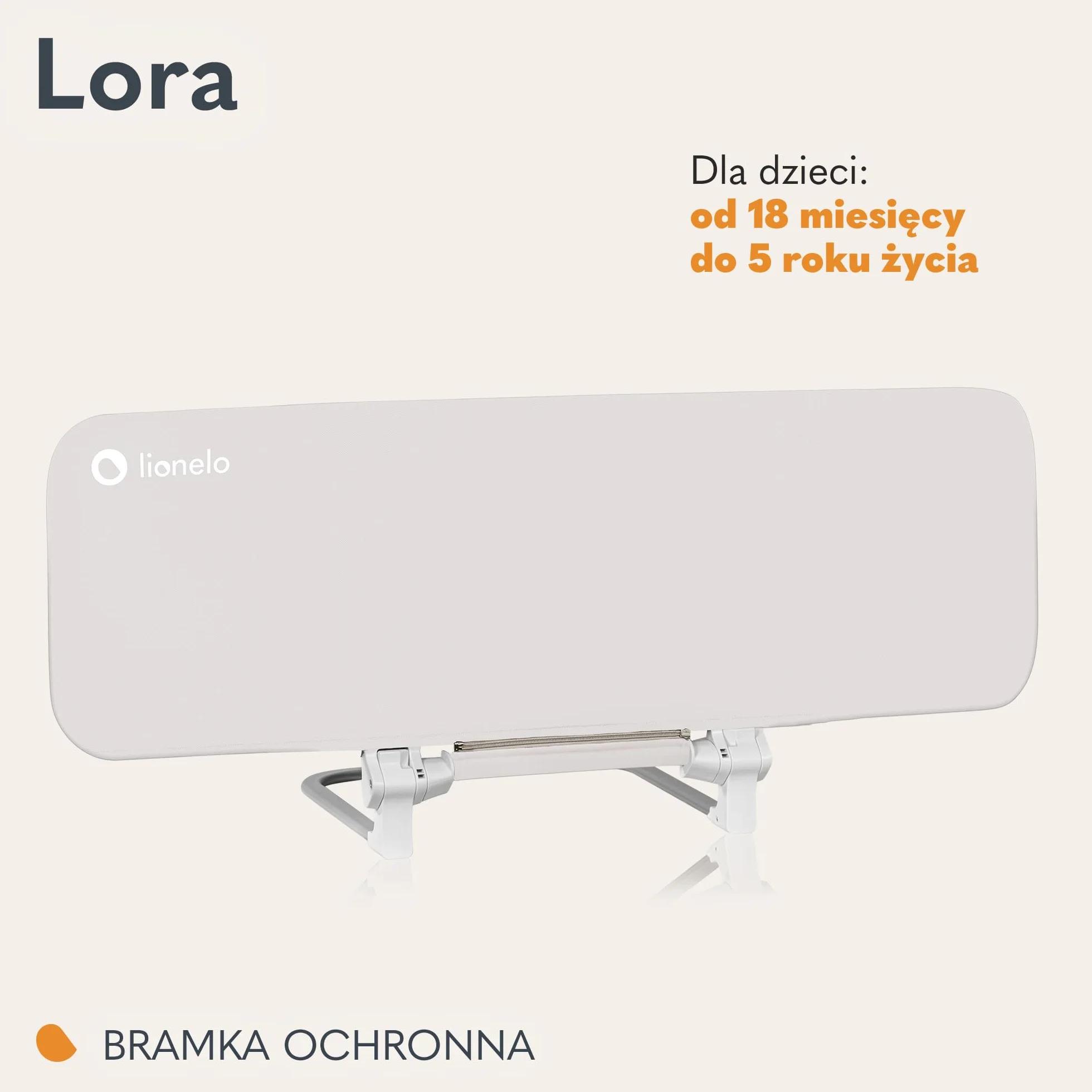 LIONELO Lora Przenośna Barierka do Łóżka dla Dzieci, Regulacja Pochylenia 180 stopni, Składana Barierka do Łózka, 45 cm – 105 cm, Blokada StandSafe, Zabezpiecza przed wypadnięciem