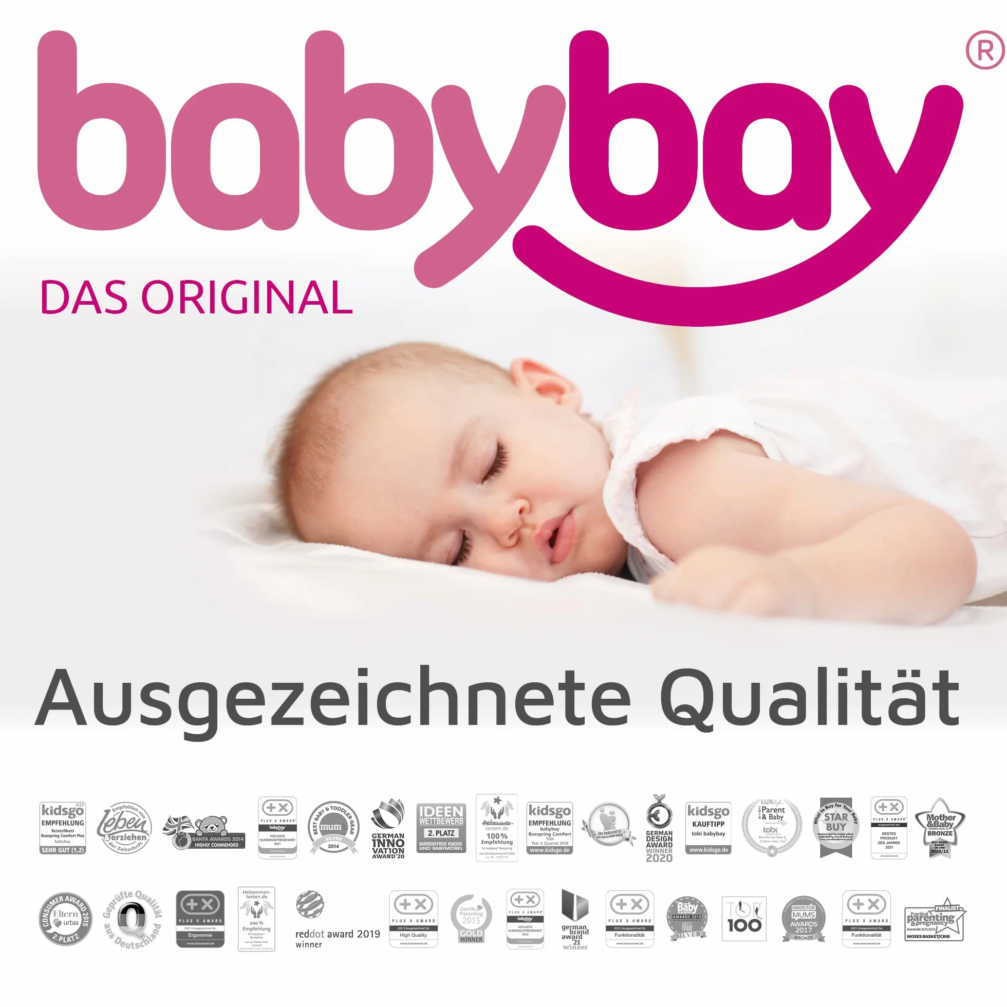 babybay Ochraniacz do łóżeczka dziecięcego z siateczki, ochrona przed uderzeniami, pasuje do modeli Maxi, Boxspring, Comfort i Comfort Plus, perłowo-szare gwiazdki, białe