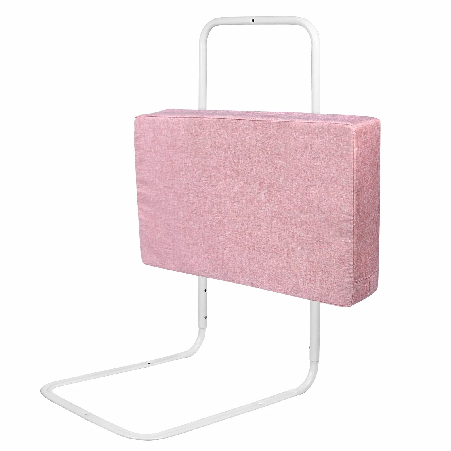 Froadp 60cm Miękki Lniany Poręcz Łóżka Dziecięcego Barierka do Łóżeczka Zabezpieczenie Przed Wypadnięciem Boczne Łóżko Dziecięce Barierka Przenośna Osłona Łóżka dla Maluchów Lub Seniorów (Wiśniowy Róż)