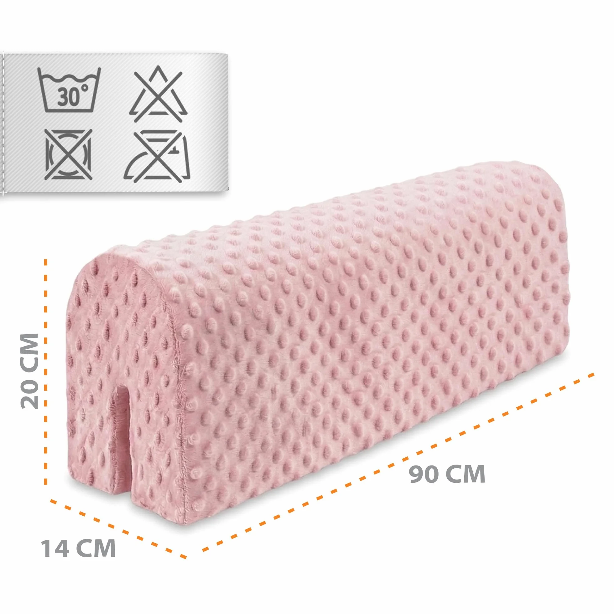 Zabezpieczenie krawędzi łóżeczka dziecięcego 90 cm - Zabezpieczenie ramy łóżeczka Zabezpieczenie krawędzi łóżeczka dziecięcego Pink Minky