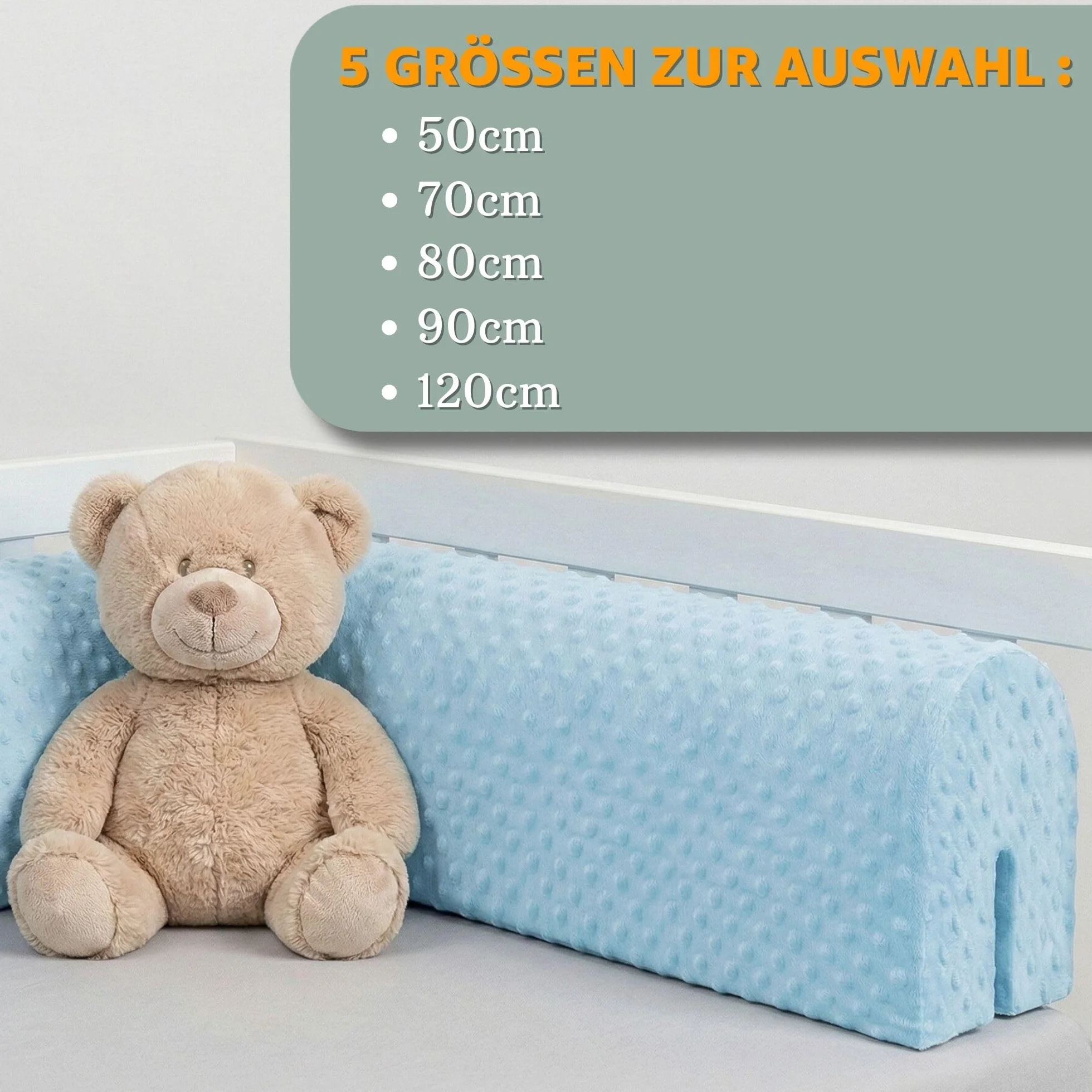 Zabezpieczenie krawędzi łóżka do łóżeczka dziecięcego 80 cm - zabezpieczenie ramy łóżka zabezpieczenie krawędzi łóżeczka dziecięcego jasnoszary