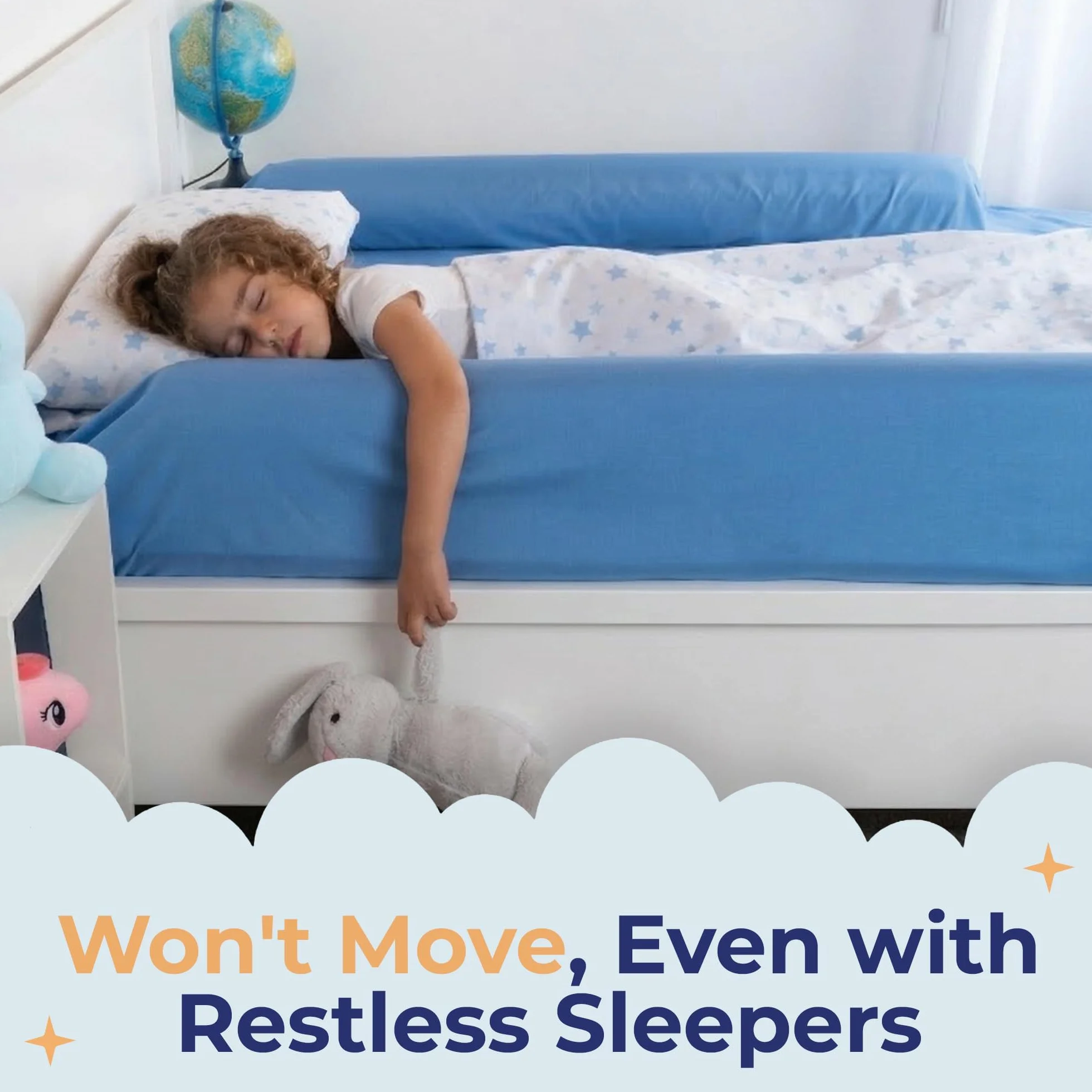 Podróżne Barierki do Łóżka dla Maluchów – Nadmuchiwane Barierki do Łóżek Twin, Full, Queen i King – Przenośne, Antypoślizgowe i Wodoodporne Ograniczniki Łóżka (2 Pack)