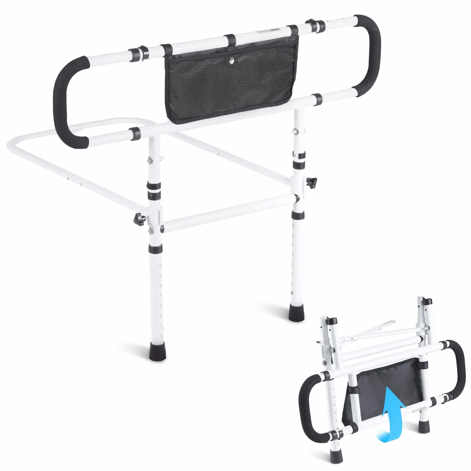 VEVOR Poręcze łóżkowe dla starszych dorosłych 180° Składane balustrady łóżkowe dla osób starszych 450LBS