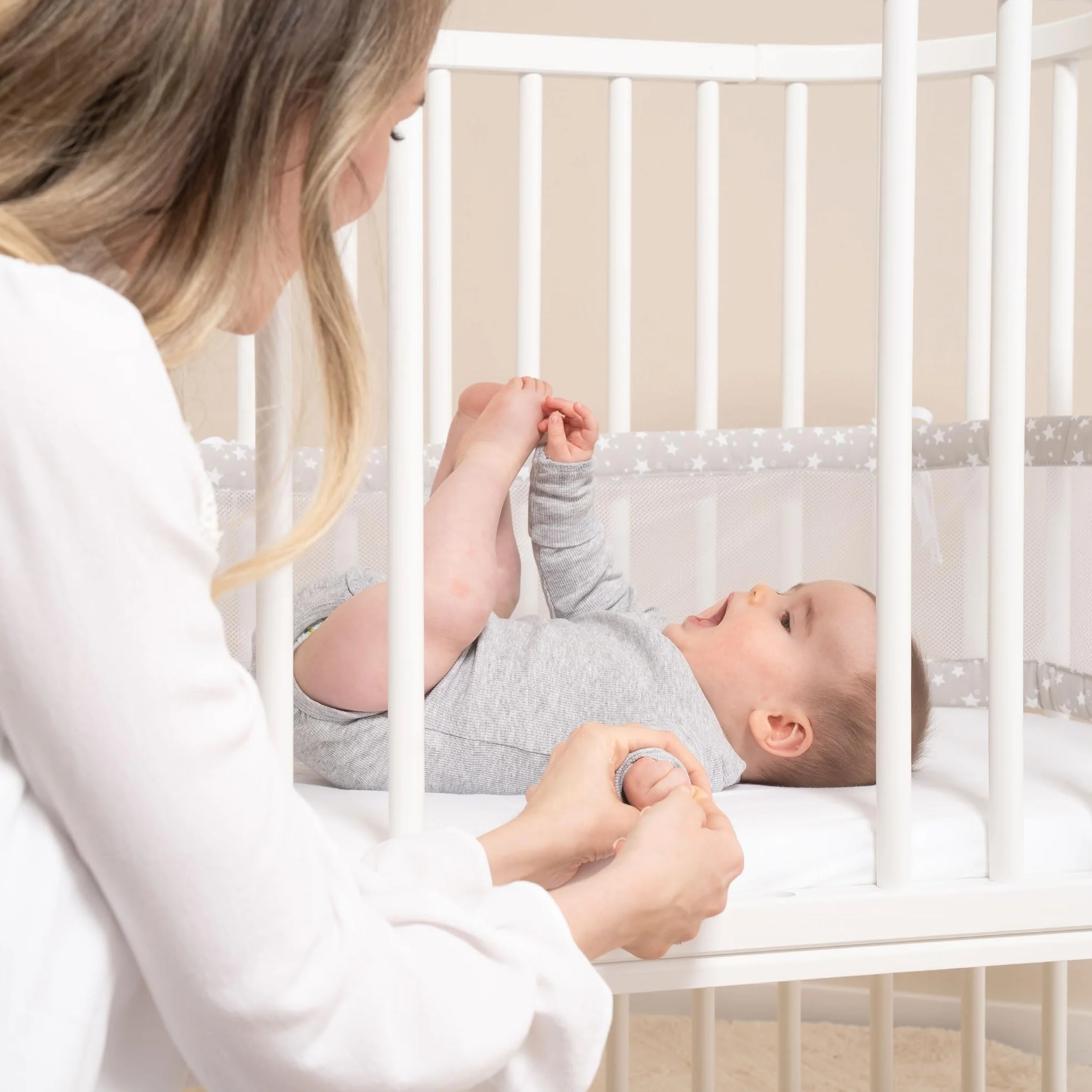 babybay Kratka zamykająca do łóżeczka dziecięcego, pasuje do modelu Boxspring XXL, kolor naturalny lakierowany