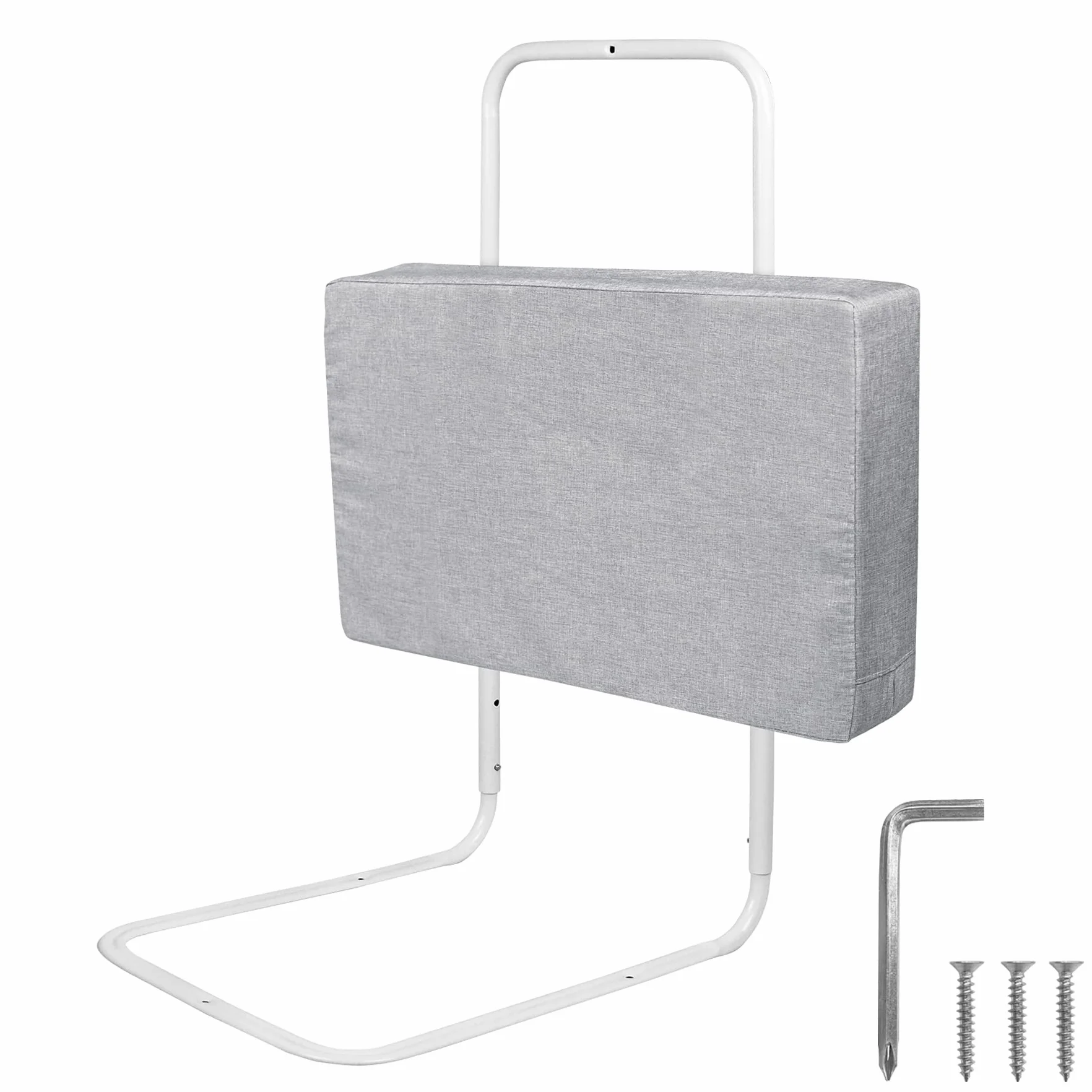 Froadp 60cm Barierki Ochronne dla Dzieci Ochrona Przed Wypadnięciem Poręcz Łóżka Dziecięcego Softpack Przenośna Osłona Zabezpieczenie Łóżka Regulowana Wysokość Barierka do Łóżeczka (Lniany Szary)