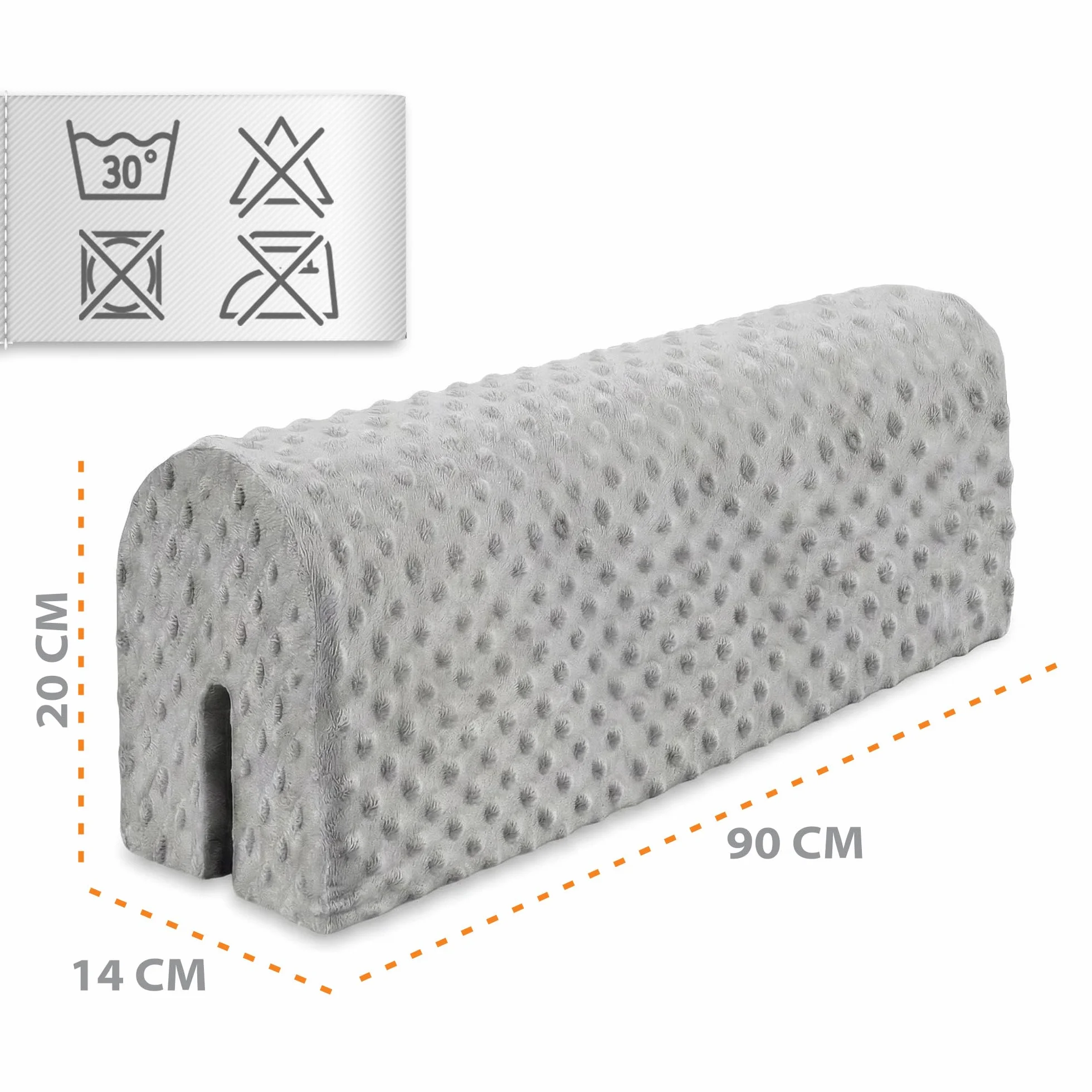 Zabezpieczenie krawędzi łóżka do łóżeczka dziecięcego 90 cm - zabezpieczenie krawędzi ramy łóżka zabezpieczenie krawędzi łóżeczka dziecięcego jasnoszary minky