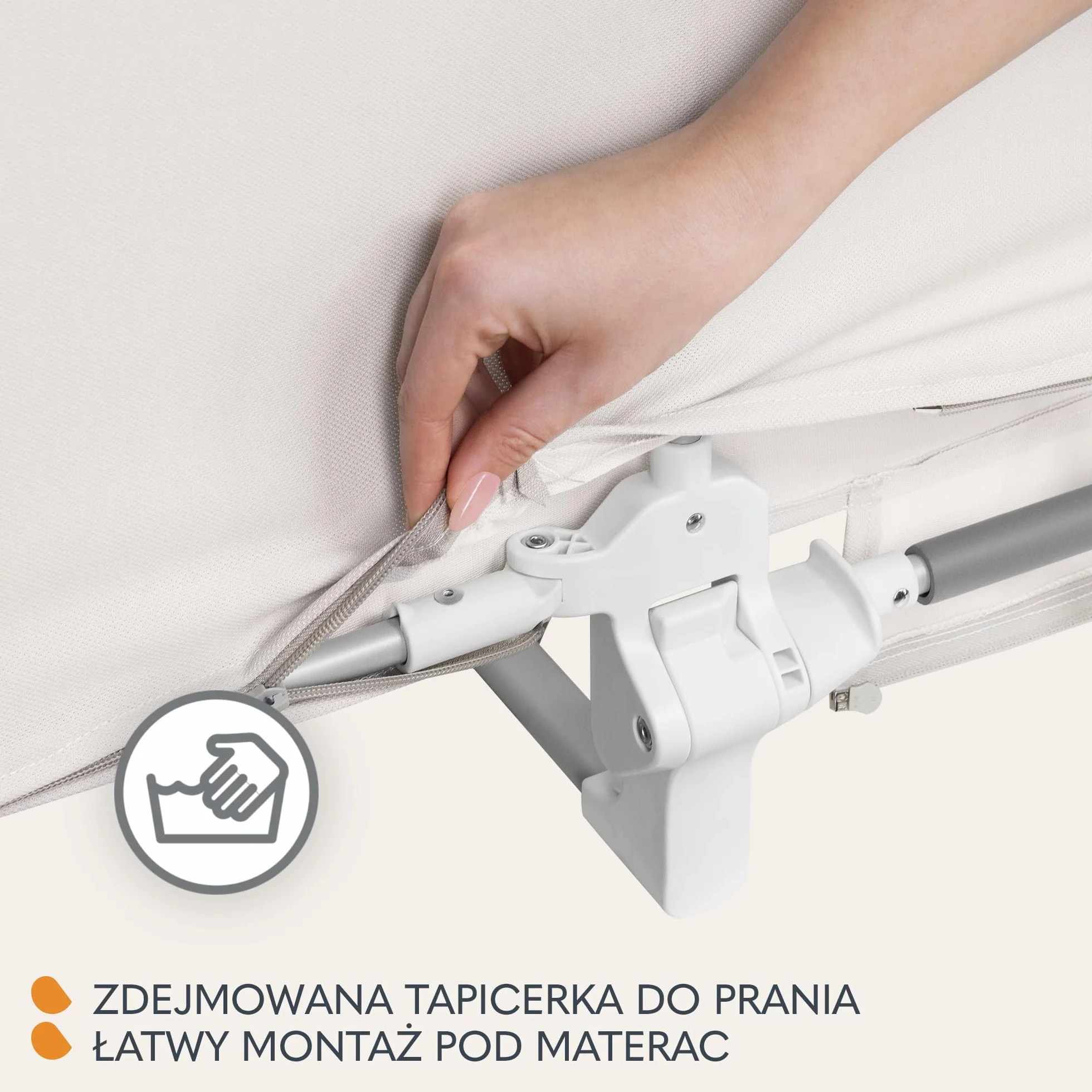 LIONELO Lora Przenośna Barierka do Łóżka dla Dzieci, Regulacja Pochylenia 180 stopni, Składana Barierka do Łózka, 45 cm – 105 cm, Blokada StandSafe, Zabezpiecza przed wypadnięciem