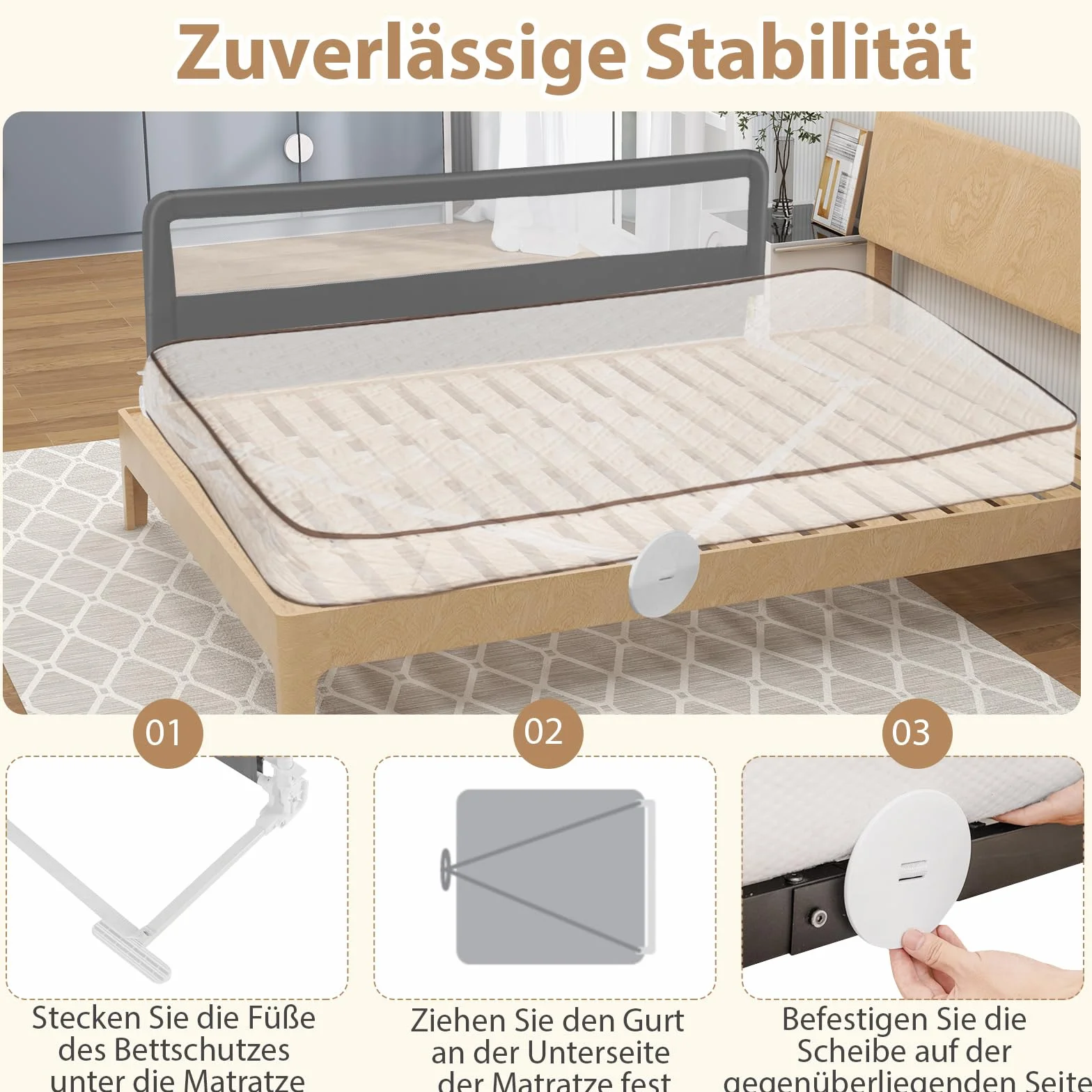 COSTWAY Barierka ochronna do łóżka składana, 180 x 55 cm Barierka ochronna do łóżka z pasami bezpieczeństwa i zdejmowanym pokrowcem, Barierka do łóżeczka dziecięcego, Ochrona przed wypadaniem 180°