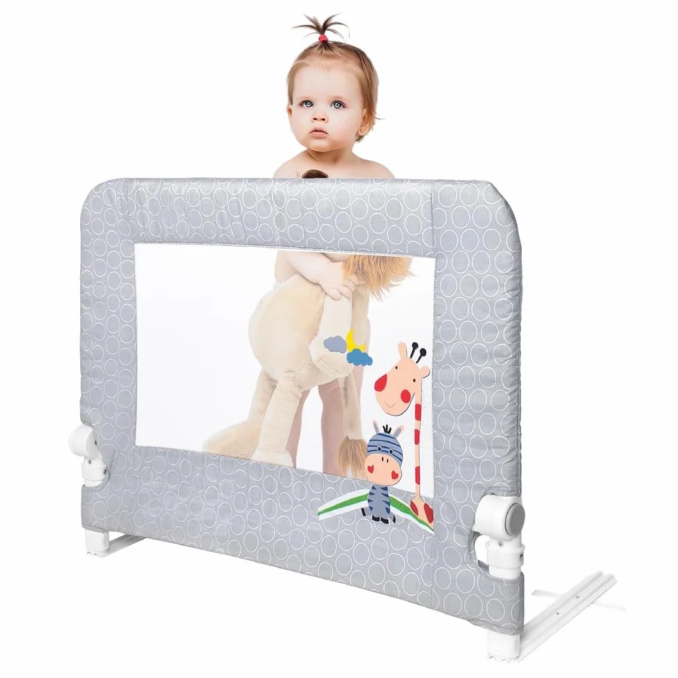 Interbaby Barierka bezpieczeństwa dla dzieci łóżko składane 90 cm | Bariera dla dzieci w wieku od 18 miesięcy do 5 lat | Łatwa instalacja poręcz łóżka dla dzieci, bezpieczne, kompatybilne z łóżkiem