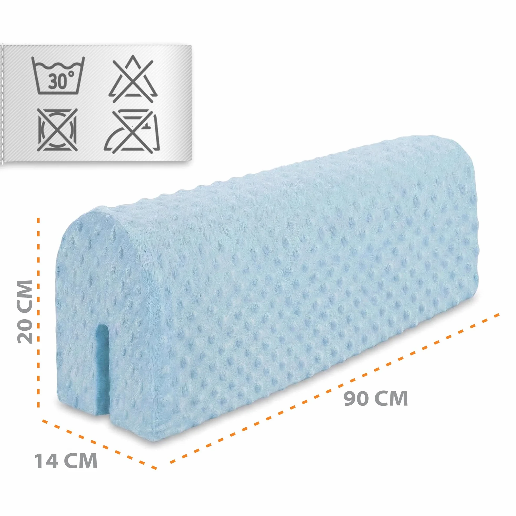 Ochraniacz do łóżeczka dziecięcego 90 cm - pełny kontur łóżeczka dziecięcego oddychający ochraniacz na łóżko z pianki Minky Blue