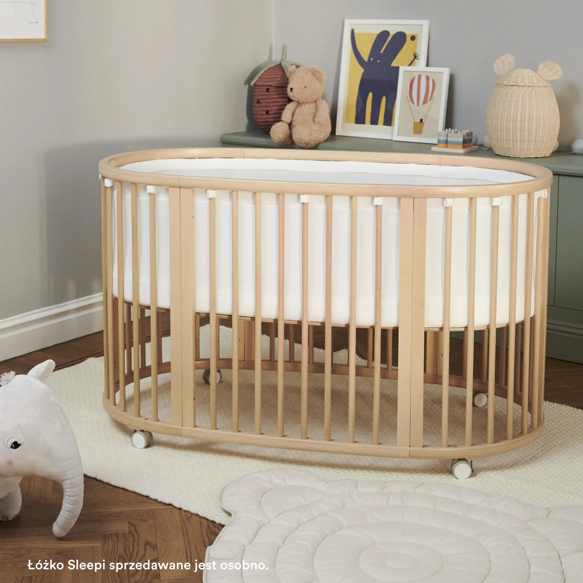 Stokke Sleepi Siatka V3, Biała - Oddychająca siatka 3D dla bezpiecznego snu - kompatybilna z łóżeczkiem Stokke Sleepi - Można prać w pralce
