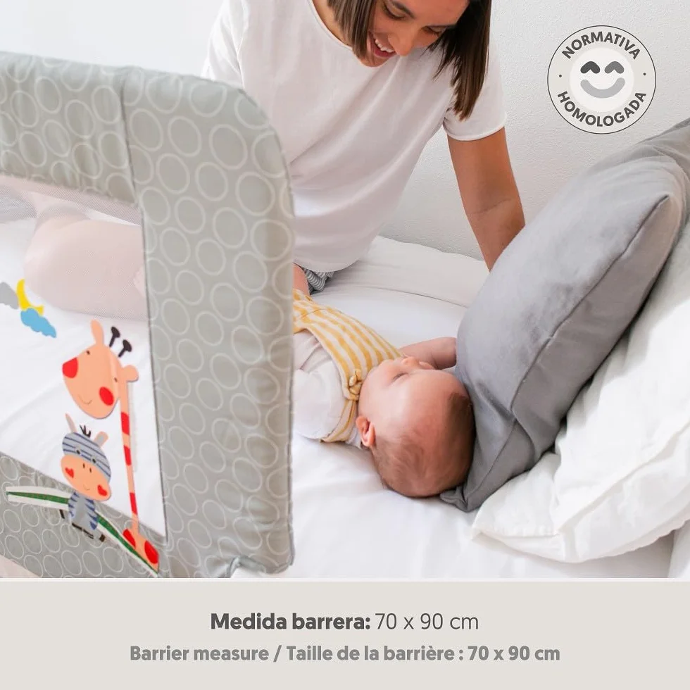 Interbaby Barierka bezpieczeństwa dla dzieci łóżko składane 90 cm | Bariera dla dzieci w wieku od 18 miesięcy do 5 lat | Łatwa instalacja poręcz łóżka dla dzieci, bezpieczne, kompatybilne z łóżkiem