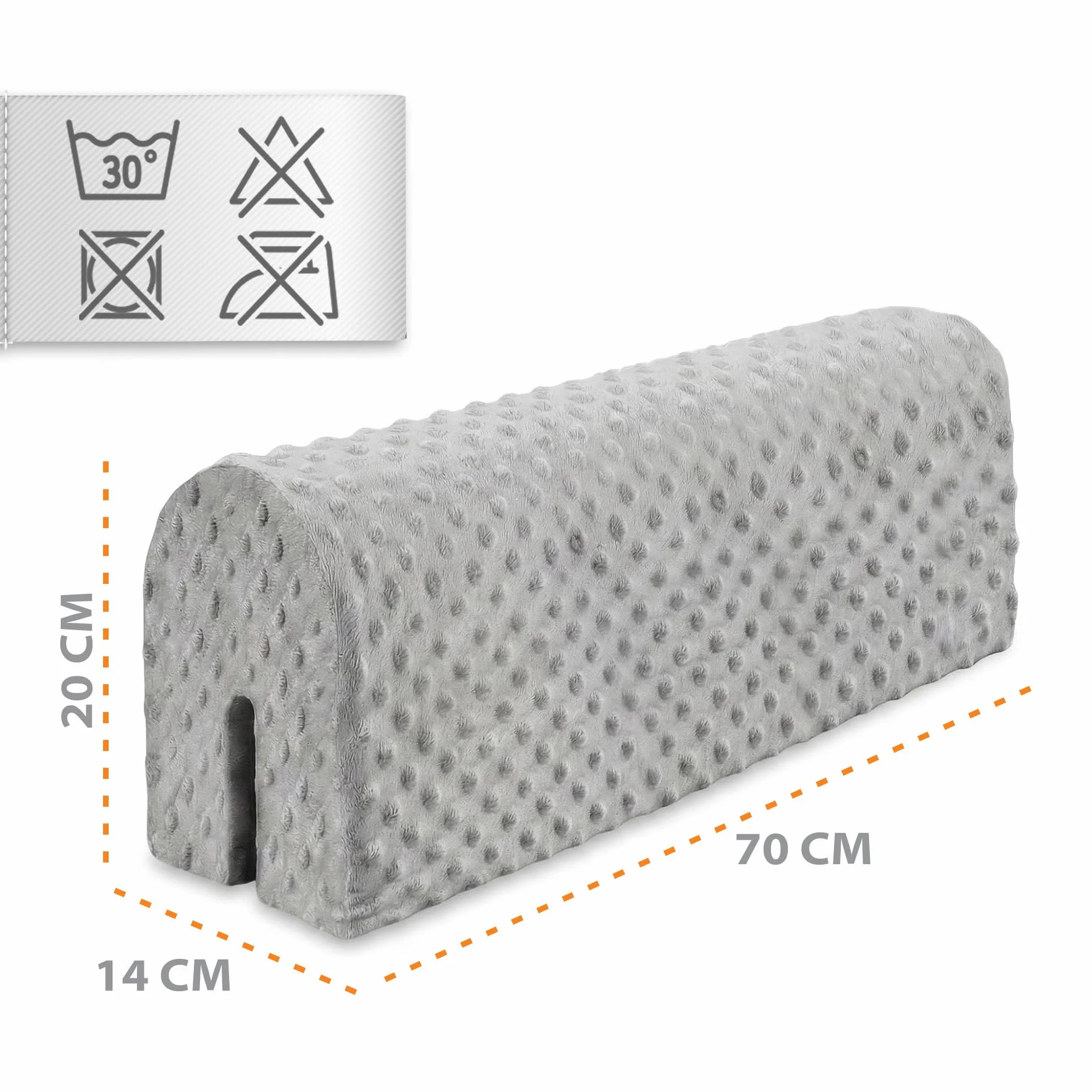 Zabezpieczenie krawędzi łóżka do łóżeczek dziecięcych 70 cm - zabezpieczenie krawędzi ramy łóżka zabezpieczenie krawędzi łóżeczka dziecięcego jasnoszary minky