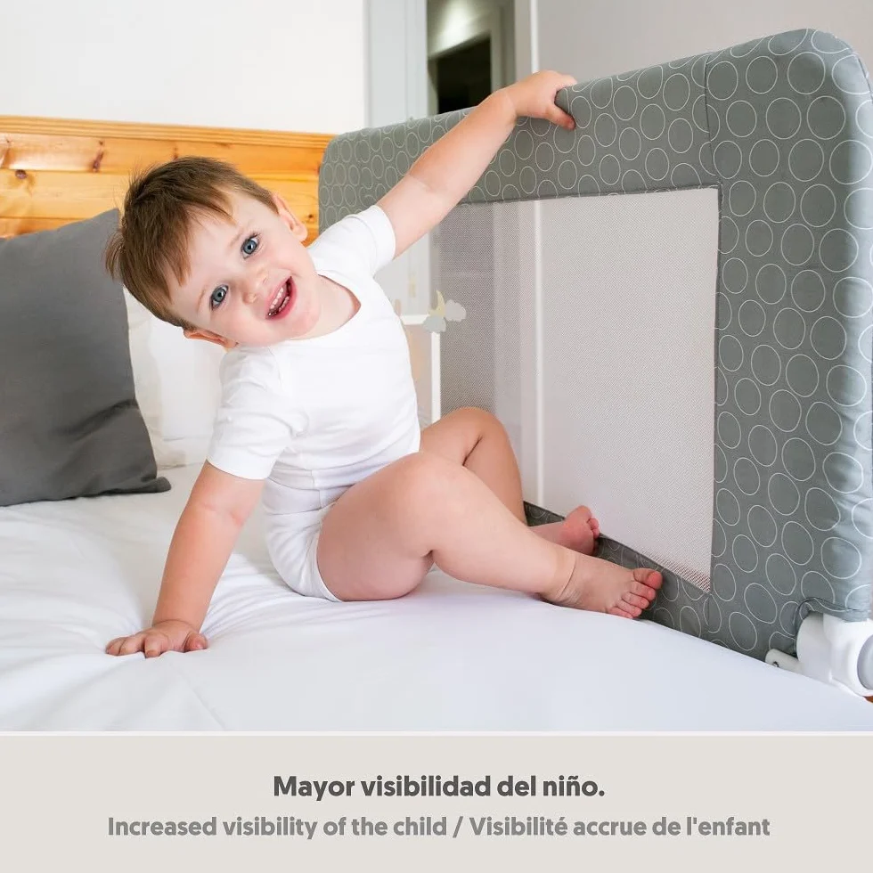 Interbaby Barierka bezpieczeństwa dla dzieci łóżko składane 90 cm | Bariera dla dzieci w wieku od 18 miesięcy do 5 lat | Łatwa instalacja poręcz łóżka dla dzieci, bezpieczne, kompatybilne z łóżkiem
